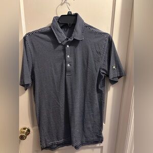 Polo Golf Ralph Lauren navy strip men’s medium 100% cotton classic